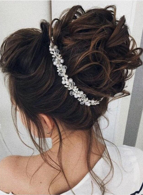 ndy Tiara Wedding Hair Jewelry Crystal Handmade Hair Accesso