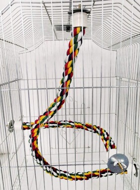 Parrot Rope Climbing Rope Hanging Braided Budgie Chew Rope