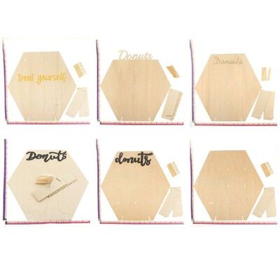 896A Wall Desktop Wooden Donut Display Stand 9 Holes Holder