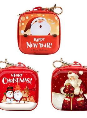 3pcs Change Purses Square Christmas Themed Mini Hanging