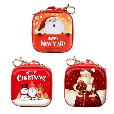 3pcs Change Purses Square Christmas Themed Mini Hanging