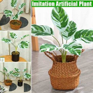 Artificial Flowers Plants Green Bonsai Pot Plants Fake