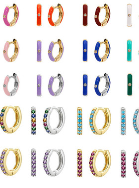 AIDE 20 Color Round Silver Hoops Earrings Women 2022 ndy Pur