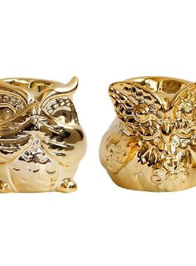 K1MF Lucu Keramik Burung Hantu Tempat Lilin Cangkir Lilin