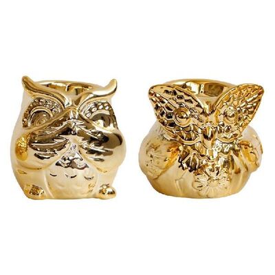 K1MF Lucu Keramik Burung Hantu Tempat Lilin Cangkir Lilin