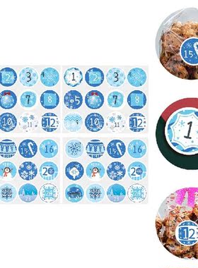 Christmas Sticker Stickers Number Calendar Labels Sealing