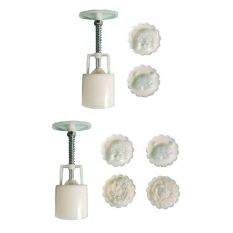 Plastic Material Mooncake Mold 50g Tiger Shaped Stamps Moon