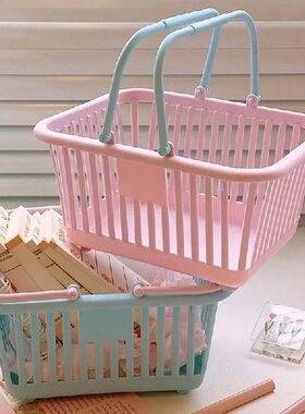 Portable Storage Basket Colorful Plastic Organizing Boxes