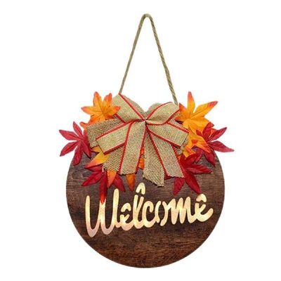 Welcome Wooden Door Hangers Glowing Fall Welcome Sign Fall