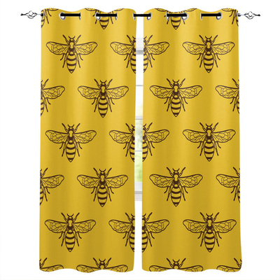Animal Bee Wings Window Curtains Kitchen Items Drapes