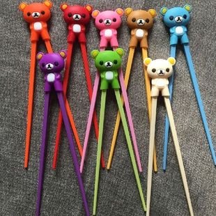 1 Pair Cute Bear Chopstick Learning Training Chopsticks