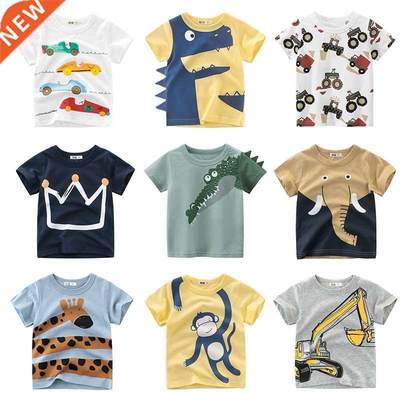 T Shirt Cartoon Animals Baby Kids Boys Girls Children Cotton