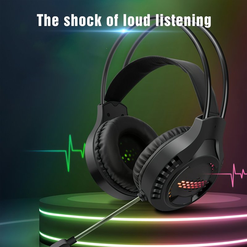 AK3 Head-mounted Portable Gaming Headset Wired Luminous