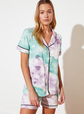 ndyol Printed Knitted Pajamas Set THMSS21PT1191