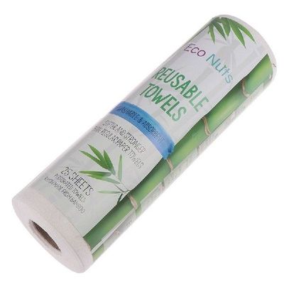 25PCS Bamboo Kitchen Dish Cloth Paper Towel Roll Reusable