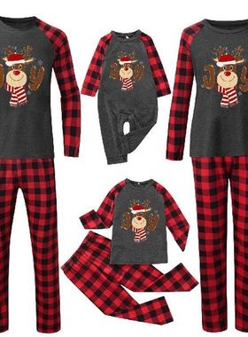 Xams Christmas Family Matching Pajamas Cute Deer Print Pjs