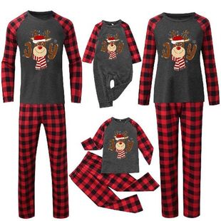 Xams Christmas Family Matching Pajamas Cute Deer Print Pjs