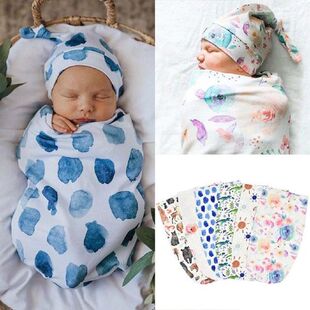 Newborn Blanket Sleep Sacks Hat Outfits Infant Baby Swaddle
