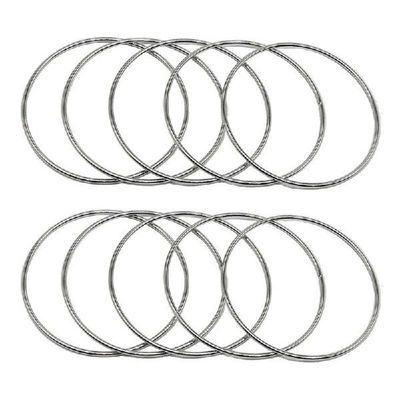 12 Pcs 4 Inch Silver Metal Rings Hoops Macrame Ring For