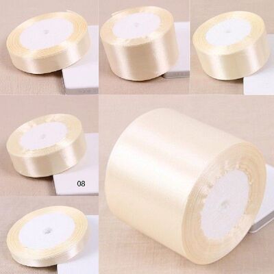 25 Yards/Roll 6mm-50mm Width Ivory Silk Satin Ribbon DIY