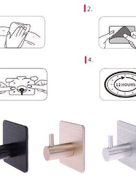 4 Pcs Self Adhesive Hooks Home Kitchen Wall Door Hook