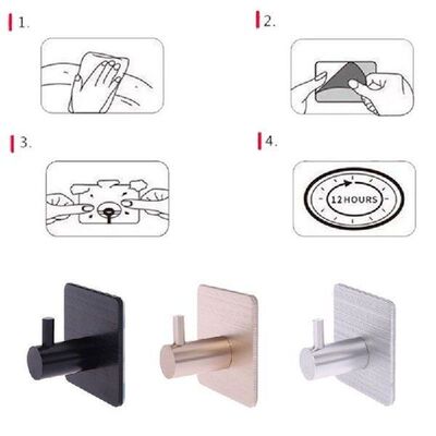 4 Pcs Self Adhesive Hooks Home Kitchen Wall Door Hook