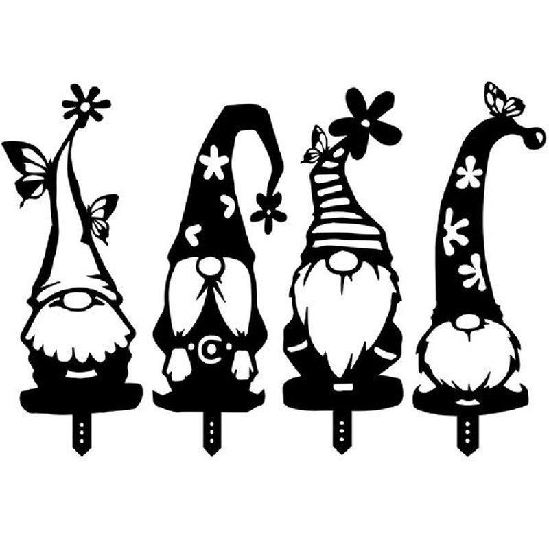 outdoor garden black acrylic art branch dwarf metal elf