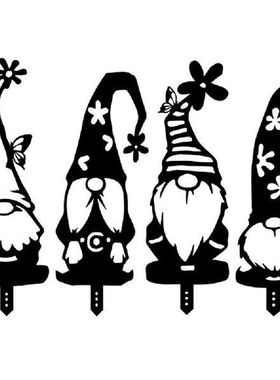 Outdoor Garden Black Acrylic Art Branch Dwarf Metal Elf