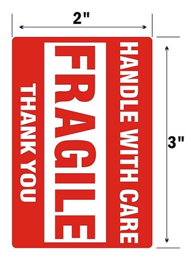 1 Roll/500Pcs Fragile Warning Sticker Handle With Care Keep