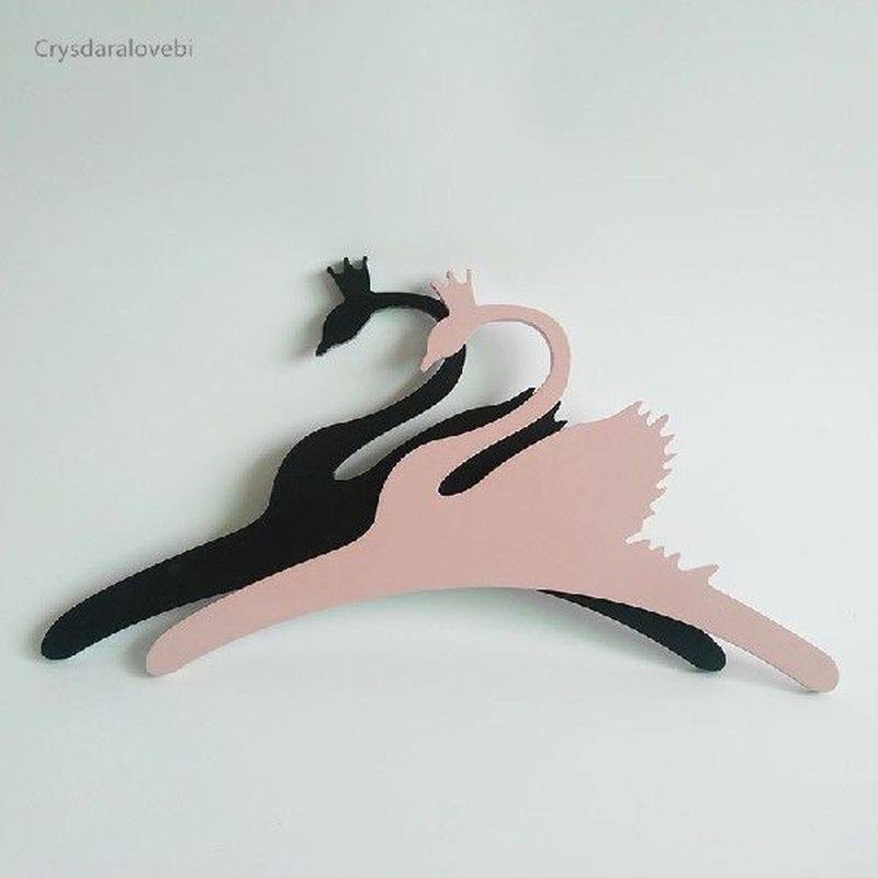 ins nordic style wooden crown swan children baby hanger