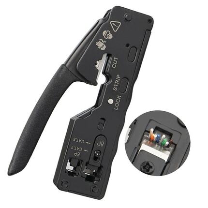 Network Cable Crimper RJ45 Crimp Tool Cutter Stripper for