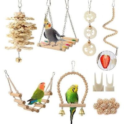 Bird Parrot Toys Swing Hanging Bird Cage Accessories Toy