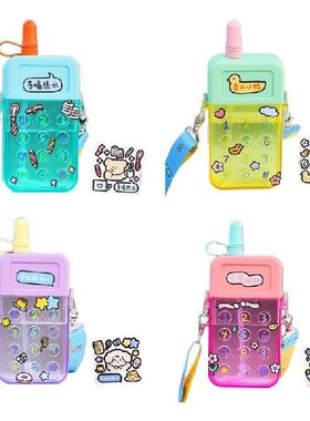 K1MF Ponsel Berbentuk Botol Air Travel Mug Plastik Ramping