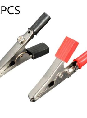 2Pcs/lot Insulated Crocodile Clips Plastic Handle Cable