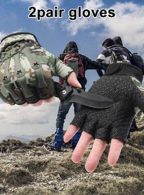 2pair Climbing Gloves Breathable Half Finger Anti-slip