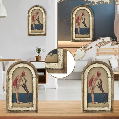 Swimming Wall Art Bathroom Decor Modern Aesthetics Wooden