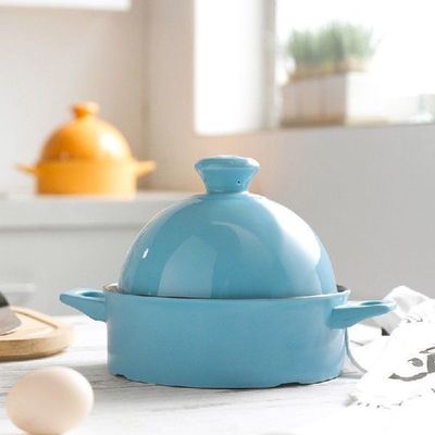 Moroccan Tajine ceramic frying enamel pan open fire high