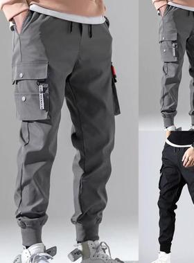 Men's Cargo Pants Solid Color Thin Male Men Beam Fee