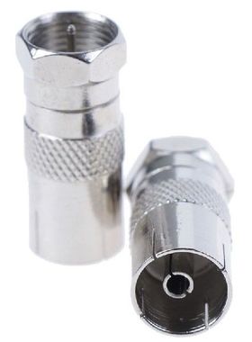 2Pcs F Type Male Plug Connector Socket to RF Coax For TV