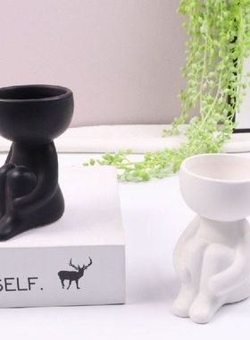Creative Humanoid Ceramic Flower Pot Vase Flower