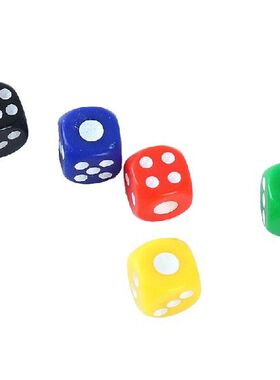 100Pcs Acrylic13mm 5 Colors  Round Corner Dices for Table