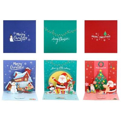 Christmas 3D Pop-Up Greeting Card for Gift Package Box