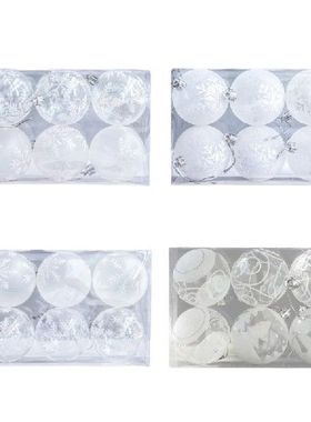 6pcs Shatterproof Clear Plastic Christmas Balls Ornament