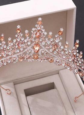 Broque Retro Rose Gold Pech Crystl Bridl Tirs Crown Rh