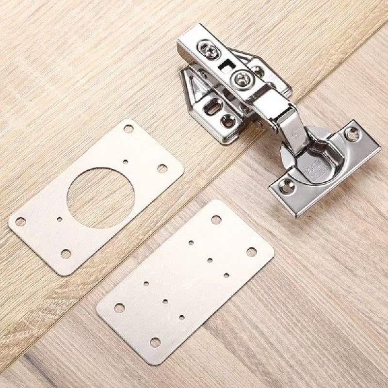 1-4 Pieces Cabinet Hinge Repair Plate with Hole Mounting