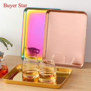 Gold tray Stainless steel serving trays decorative Metal