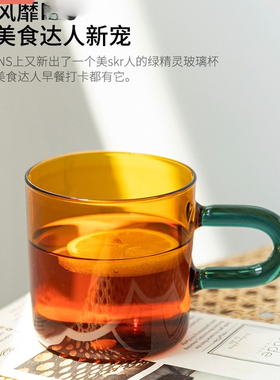 Glass Water Cup Household Tea Cup with Handle Drinking Cup