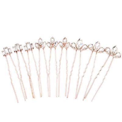 Hair Wedding Bridal Accessories Clips Flower Rhinestone