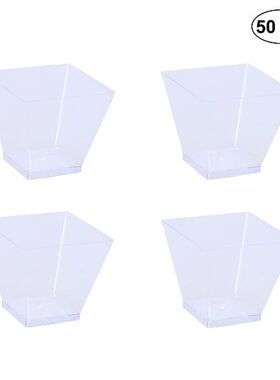 Cups Dessert Cup Square Plastic For Parfait  Tazze Party