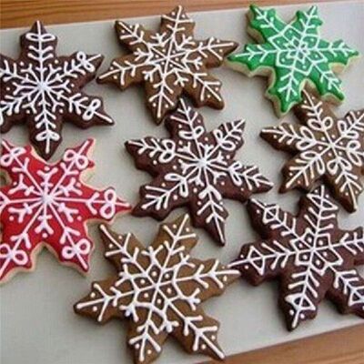 3Pcs Snowflake Cake Decorating Fondant Plunger Cutters Mold